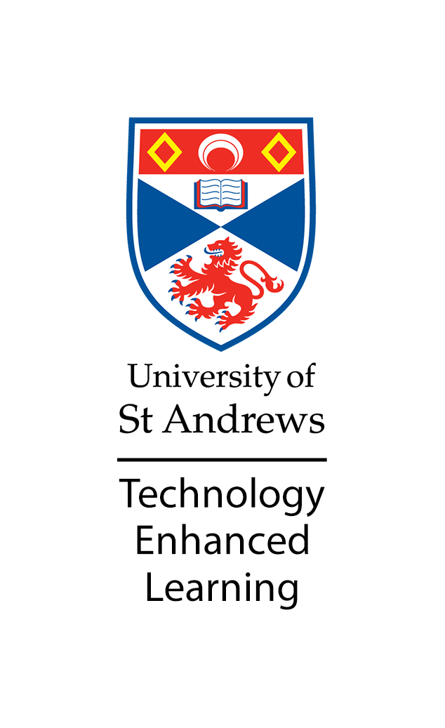 University of St Andrews crest with "University of St Andrews" below. A horizontal line and "Technology Enhanced Learning"